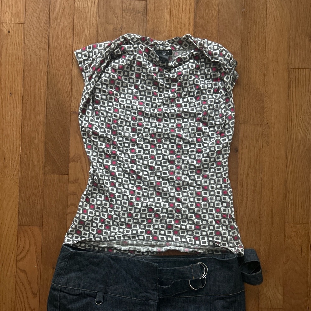 Geometric Y2K 2000s 90s Vintage Print Women's Top